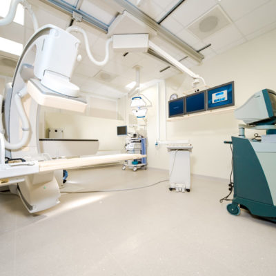 Body scanner equipment in oncology department at hospital