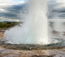 Eruption of Strokkur Geyser in Iceland